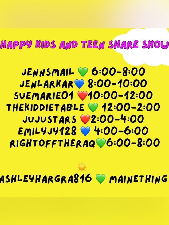 Other - Kids and teen first share show every Thursday! 
Let’s get you what you need!